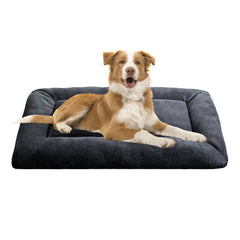 MERITLIFE Plush Washable Dog Bed Ultra Soft Dog Crate Mat Kennel Pad Anti-Slip Pet Sleeping Bed for Small Medium Large Dogs,Gray