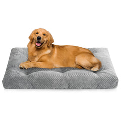 COSYJOY 6.5" Extra-Thick Large Dog Bed, Smooth Velvet Cloth Dog Bed Kennel Mat for Large Medium Dogs, Machine Washable & Anti Slip