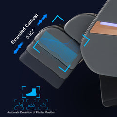 4D SL Track Zero Gravity Massage Chair Recliner with Calf and Foot Rollers, AI Voice Control, LCD Screen, Quick Access Buttons (Black)