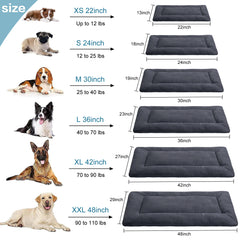 MERITLIFE Plush Washable Dog Bed Ultra Soft Dog Crate Mat Kennel Pad,Anti-Slip Pet Sleeping Bed for Small Medium Large Dogs,Dark Gray 42" x 28"