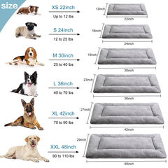 MERITLIFE Plush Washable Dog Bed Ultra Soft Dog Crate Mat Kennel Pad Anti-Slip Pet Sleeping Bed for Small Medium Large Dogs,Gray