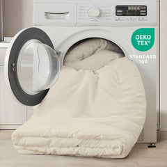 MERITLIFE Beige Comforter Queen Size Set, Lightweight Plain Bedding Comforters Sets, All Season Fluffy Bed Set (90x90In Comforter & 2 Pillowcases)