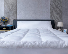 MERITLIFE King Extra Thick Mattress Topper, 400TC Cotton Pillow Top Protector with 8-21" Deep Pocket 5D Spiral Fiber Padding for Back Pain, Cooling Plush Mattress Pad Cover, White
