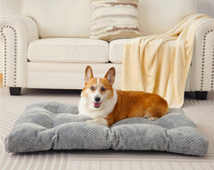 COSYJOY 6.5" Extra-Thick Large Dog Bed, Smooth Velvet Cloth Dog Bed Kennel Mat for Large Medium Dogs, Machine Washable & Anti Slip