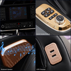 4D SL Track Zero Gravity Massage Chair Recliner with Calf and Foot Rollers, AI Voice Control, LCD Screen, Quick Access Buttons (Black)