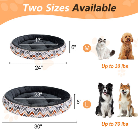 COSYJOY Soft Plush Round Pet Bed Calming Donut Dog Bed for Medium Large Dogs & Cats, Machine Washable Anti-Anxiety Donut Cuddler Round Dog Beds, 30" Dark Gray