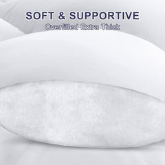 MERITLIFE Waterproof Mattress Pad,400TC 100% Cotton Cooling Mattress Topper Cover Extra Thick Down Alternative Pillow Top Cooling Bed Topper