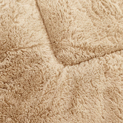 MERITLIFE Plush Washable Dog Bed Ultra Soft Dog Crate Mat Kennel Pad,Anti-Slip Pet Sleeping Bed for Small Medium Large Dogs,Beige 42" x 28"