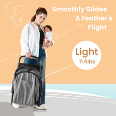 MERITLIFE Lightweight Baby Travel Stroller–Compact & Airplane-Friendly, Portable One-Hand Fold Design - Ergonomic Seat for Infant & Toddler