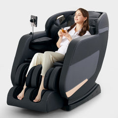 MERITLIFE 4D Massage Chair Full Body|Zero Gravity Shiatsu Massage Chairs Recliner with Heated SL Track Bluetooth Speaker Airbag Yoga Stretch, Foot Roller (BlackGrey)