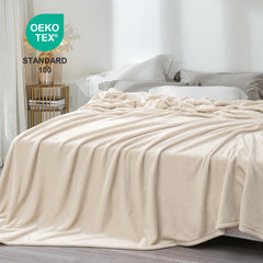 MERITLIFE Flannel Fleece Microfiber Throw Blanket, Luxury Dark Grey Queen Size Lightweight Cozy Couch Bed Super Soft and Warm Plush Solid Color (90 x 90 inches)