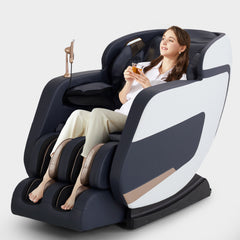 MERITLIFE 4D Massage Chair Full Body|Zero Gravity Shiatsu Massage Chairs Recliner with Heated SL Track Bluetooth Speaker Airbag Yoga Stretch, Foot Roller (BlackGrey)