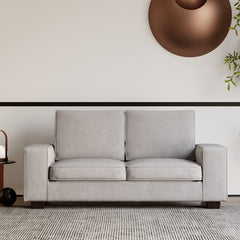 Modern Sofa Couch with Solid Wood Frame for Living Room Furniture Removable Back Cushion and Seat Cushion(Beige),88.58" Wide 3 Seater Sofa for Living Room-Oversized Sofa