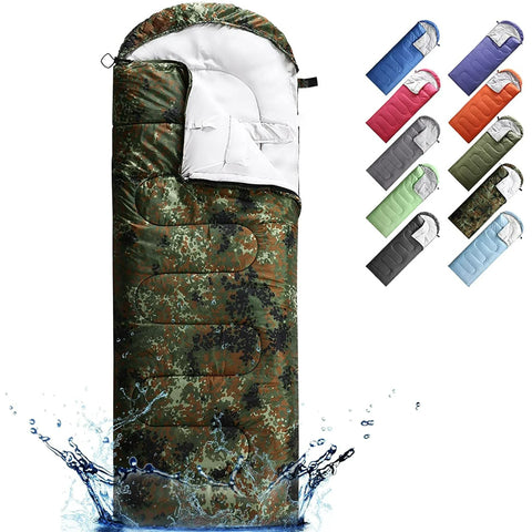 FAIRYLAND Sleeping Bags for Adults Kids with Compression Sack Portable and Lightweight for 3-4 Season Camping, Hiking,Waterproof, Backpacking and Outdoors（Camouflage）