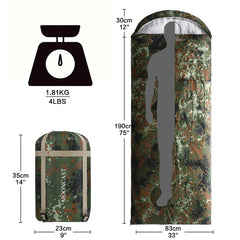FAIRYLAND Sleeping Bags for Adults Kids with Compression Sack Portable and Lightweight for 3-4 Season Camping, Hiking,Waterproof, Backpacking and Outdoors（Camouflage）