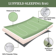 Sleeping Bags for Adults Teens Kids with Compression Sack Portable and Lightweight for 3-4 Season Camping, Hiking,Waterproof, Backpacking and Outdoors（Grass green）