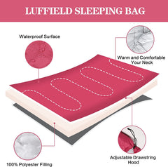 Sleeping Bags for Adults Teens Kids with Compression Sack Portable and Lightweight for 3-4 Season Camping, Hiking,Waterproof, Backpacking and Outdoors（pink）