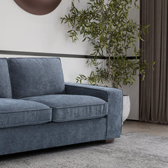 Modern Sofa Couch with Solid Wood Frame for Living Room Furniture Removable Back Cushion and Seat Cushion(Beige),71.25" Wide 2 Seater Sofa for Living Room