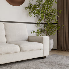 Modern Sofa Couch with Solid Wood Frame for Living Room Furniture Removable Back Cushion and Seat Cushion(Beige),88.58" Wide 3 Seater Sofa for Living Room-Oversized Sofa