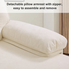 Modern Linen Fabric L-Shaped Couch 4-Seat Sofa Sectional,82.7'' Upholstered Sofa,Convertible Sectional Sofa Couch with Chaise