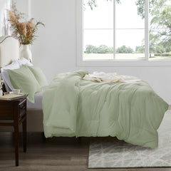 MERITLIFE Beige Comforter Queen Size Set, Lightweight Plain Bedding Comforters Sets, All Season Fluffy Bed Set (90x90In Comforter & 2 Pillowcases)