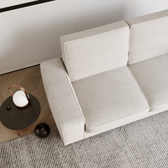 Modern Sofa Couch with Solid Wood Frame for Living Room Furniture Removable Back Cushion and Seat Cushion(Beige),71.25" Wide 2 Seater Sofa for Living Room