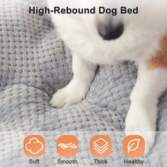 COSYJOY 6.5" Extra-Thick Large Dog Bed, Smooth Velvet Cloth Dog Bed Kennel Mat for Large Medium Dogs, Machine Washable & Anti Slip