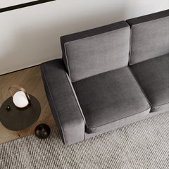 Modern Sofa Couch with Solid Wood Frame for Living Room Furniture Removable Back Cushion and Seat Cushion(Beige),88.58" Wide 3 Seater Sofa for Living Room-Oversized Sofa