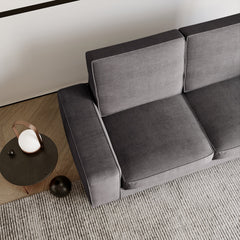 Modern Sofa Couch with Solid Wood Frame for Living Room Furniture Removable Back Cushion and Seat Cushion(Beige),71.25" Wide 2 Seater Sofa for Living Room