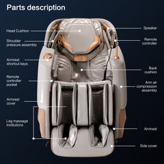 MERITLIFE 2024 Massage Chair, Full Body Zero Gravity Recliner with Yoga Stretching, Intelligent Voice Control, SL Track, Foot Rollers, Airbags, Heating, and Bluetooth (Brown)