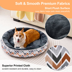 COSYJOY Soft Plush Round Pet Bed Calming Donut Dog Bed for Medium Large Dogs & Cats, Machine Washable Anti-Anxiety Donut Cuddler Round Dog Beds, 30" Dark Gray