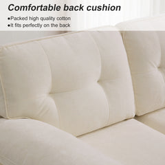 Modern Linen Fabric L-Shaped Couch 4-Seat Sofa Sectional,82.7'' Upholstered Sofa,Convertible Sectional Sofa Couch with Chaise