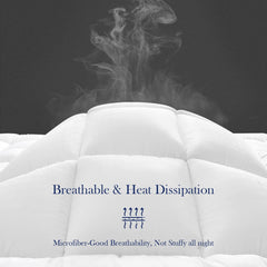 MERITLIFE Extra Thick Cooling  Mattress Topper, Plush Pillow Top with Baffle Box Design, Hand Made 400TC Organic Cotton Pad Cover, Plush & Support Snow Down Alternative, Hotel Quality