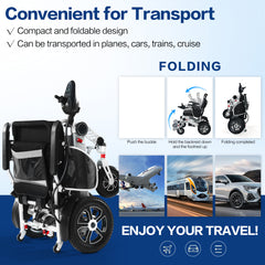 2025 Ranger Discovery Lightweight Foldable Weatherproof Exclusive Electric Wheelchair, Portable, Brushless Powerful Motors, Dual Battery, All Terrain (Silver, Standard)