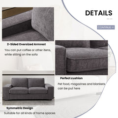 Modern Sofa Couch with Solid Wood Frame for Living Room Furniture Removable Back Cushion and Seat Cushion(Beige),88.58" Wide 3 Seater Sofa for Living Room-Oversized Sofa