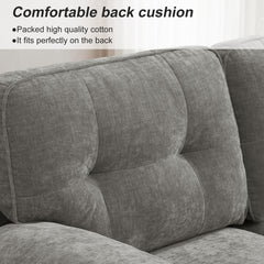 Modern Linen Fabric L-Shaped Couch 4-Seat Sofa Sectional,82.7'' Upholstered Sofa,Convertible Sectional Sofa Couch with Chaise