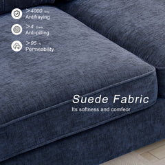 Modern Linen Fabric L-Shaped Couch 4-Seat Sofa Sectional,82.7'' Upholstered Sofa,Convertible Sectional Sofa Couch with Chaise