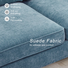 Modern Linen Fabric L-Shaped Couch 4-Seat Sofa Sectional,82.7'' Upholstered Sofa,Convertible Sectional Sofa Couch with Chaise