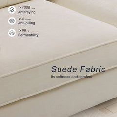 Modern Linen Fabric L-Shaped Couch 4-Seat Sofa Sectional,82.7'' Upholstered Sofa,Convertible Sectional Sofa Couch with Chaise