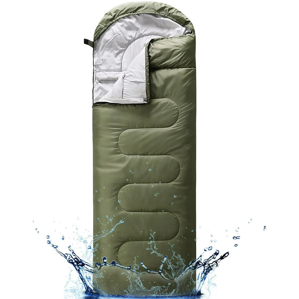 FAIRYLAND Sleeping Bags for Adults Teens Kids with Compression Sack Portable and Lightweight for 3-4 Season Camping, Hiking,Waterproof, Backpacking and Outdoors（Army Green）