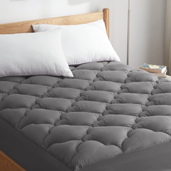 MERITLIFE Extra Thick Cooling Mattress Topper for Back Pain, 100% 400TC Waterproof Mattress Pad Cover - Down Alternative Pillow Top, Hotel Quality Hypoallergenic King Size, Gray