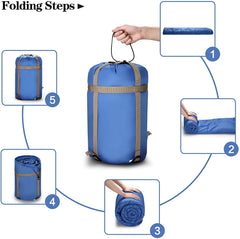 Sleeping Bags for Adults Teens Kids with Compression Sack Portable and Lightweight for 3-4 Season Camping, Hiking,Waterproof, Backpacking and Outdoors（Dark blue）