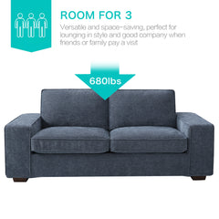 Modern Sofa Couch with Solid Wood Frame for Living Room Furniture Removable Back Cushion and Seat Cushion(Beige),88.58" Wide 3 Seater Sofa for Living Room-Oversized Sofa