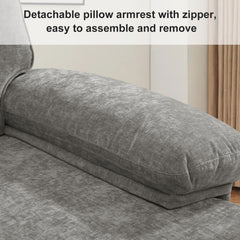 Modern Linen Fabric L-Shaped Couch 4-Seat Sofa Sectional,82.7'' Upholstered Sofa,Convertible Sectional Sofa Couch with Chaise