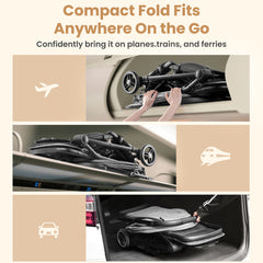 MERITLIFE Lightweight Baby Travel Stroller–Compact & Airplane-Friendly, Portable One-Hand Fold Design - Ergonomic Seat for Infant & Toddler