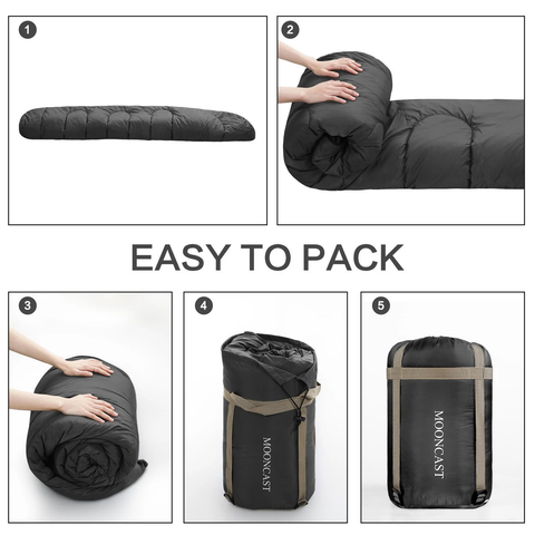 FAIRYLAND 0 ºC Sleeping Bags, Compression Sack Portable and Lightweight for Camping, Dark Gray