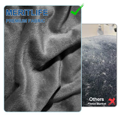 MERITLIFE Flannel Fleece Microfiber Throw Blanket, Luxury Dark Grey Queen Size Lightweight Cozy Couch Bed Super Soft and Warm Plush Solid Color (90 x 90 inches)