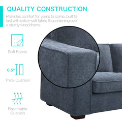 Modern Sofa Couch with Solid Wood Frame for Living Room Furniture Removable Back Cushion and Seat Cushion(Beige),71.25" Wide 2 Seater Sofa for Living Room