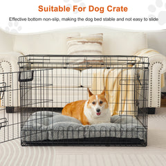 COSYJOY 6.5" Extra-Thick Large Dog Bed, Smooth Velvet Cloth Dog Bed Kennel Mat for Large Medium Dogs, Machine Washable & Anti Slip