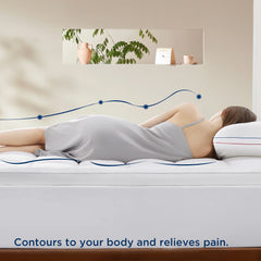 MERITLIFE Extra Thick Cooling  Mattress Topper, Plush Pillow Top with Baffle Box Design, Hand Made 400TC Organic Cotton Pad Cover, Plush & Support Snow Down Alternative, Hotel Quality